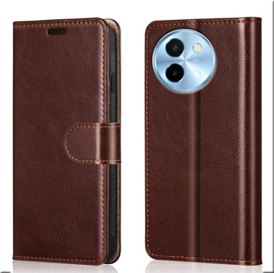 Forego Back Cover for vivo Y58 5G(Brown, Cases with Holder, Pack of: 1)