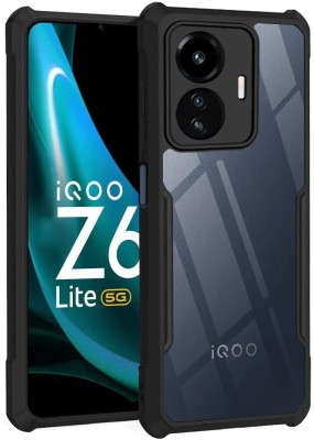 S-Softline Back Cover for IQOO Z6 Lite, Transparent Soft Silicon TPU Shockproof(Black, Pack of: 1)