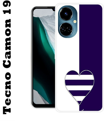 satyman Back Cover for Tecno Camon 19(Blue, White, Silicon, Pack of: 1)