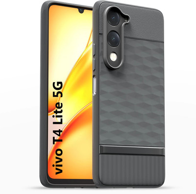 AIZLO Back Cover for vivo T4 Lite 5G Hexa Cube Design | Ultra Slim Soft Case | Inner Velvet Fabric(Grey, Microfiber Lining, Silicon, Pack of: 1)