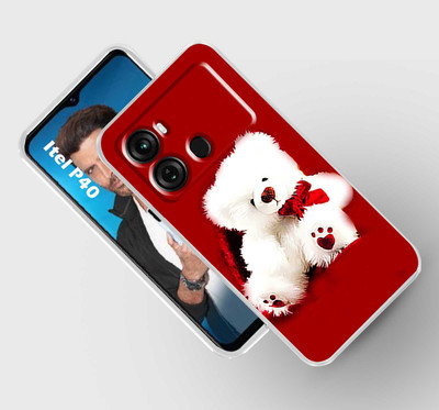 Artage Back Cover for itel P40(Red, White, Silicon, Pack of: 1)