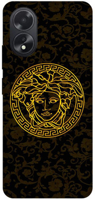 DIKRO Back Cover for OPPO A18, CPH2591, VERSACE, MEDUSA, PATTERN, LOGO, SIGN(Black, Flexible, Silicon, Pack of: 1)
