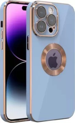 KARAS Back Cover for PinkiPhone 11 Pro Max - BLUE | Golden Line, Premium Soft Chrome Case | Silicon Gold Border(Blue, Camera Bump Protector, Silicon, Pack of: 1)