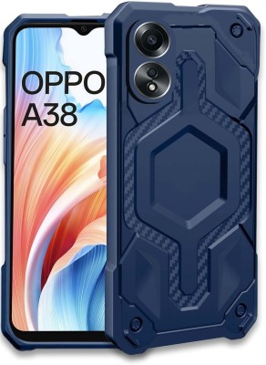 S-Softline Back Cover for Oppo A38 4G, Plain Hybrid Defender Shockproof Case With Camera Protection(Blue, Silicon, Pack of: 1)