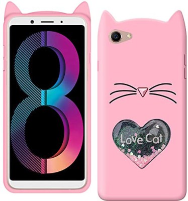 A3sprime Back Cover for Oppo A83, |Soft Silicon with Drop Protective & 3D Heart Love Cat Shaped Case|(Pink, 3D Case, Silicon, Pack of: 1)