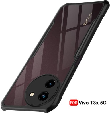 Micvir Back Cover for vivo T3X 5G(Transparent, Black, Shock Proof, Pack of: 1)