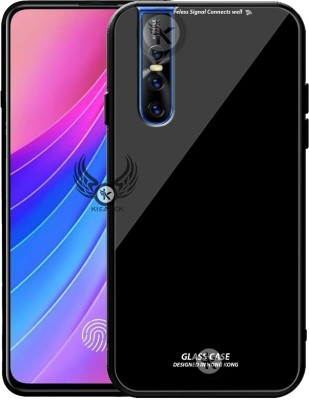 Kreatick Back Cover for VIVO-V15 PRO, Luxurious 9H Toughened Glass Back Case Shockproof TPU Bumper(Black, Dual Protection, Pack of: 1)