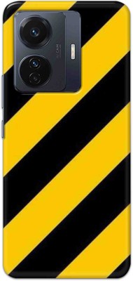 NDCOM Back Cover for iQOO Z6 Pro 5G Yellow Black Stripe Printed(Multicolor, Hard Case, Pack of: 1)