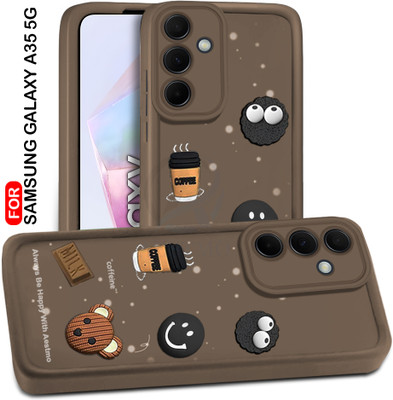AESTMO Back Cover for Samsung Galaxy A35 5G(Brown, Dual Protection, Silicon, Pack of: 1)