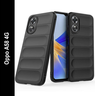 Casotec Back Cover for Oppo A58 4G(Black, Silicon, Pack of: 1)