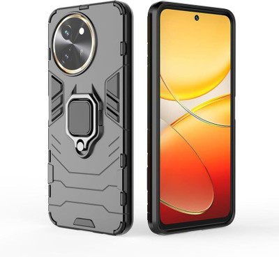 COVERHEAD Back Cover for Back Cover for Vivo_T3x 5G-V2338 Kickstand back cover (Black, Dual Protection, Pack of: 1)(Black, Camera Bump Protector, Pack of: 1)