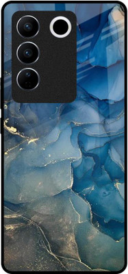 QRIOH Glass Back Cover for Vivo V27 5G(Multicolor, Grip Case, Pack of: 1)