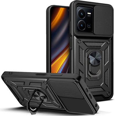 Kypo Back Cover for Vivo Y22(Black, Slider, Pack of: 1)