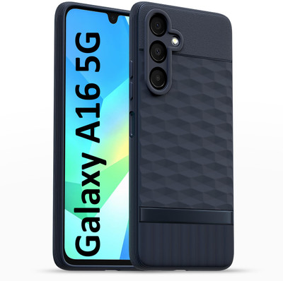 AIZLO Back Cover for SAMSUNG Galaxy A16 5G, Hexa Cube Design | Ultra Slim Soft Case | Inner Velvet Fabric(Blue, Microfiber Lining, Silicon, Pack of: 1)