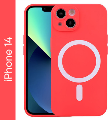 QRIOH Back Cover for Apple iPhone 14(Red, Grip Case, Silicon, Pack of: 1)