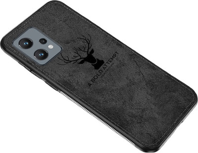 MOBILOVE Back Cover for OnePlus Nord CE 2 Lite 5G | Deer Pattern Cloth Texture Leather Finish Soft Fabric Case(Black, Camera Bump Protector, Pack of: 1)