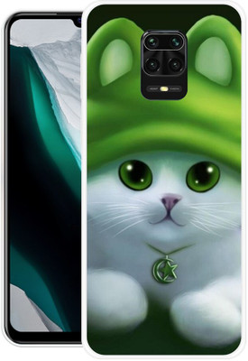 FRONK Back Cover for REDMI Note 9 Pro Max, GREEN, CAP, CAT, CUTE, CAT, MEOW(Green, Flexible, Silicon, Pack of: 1)