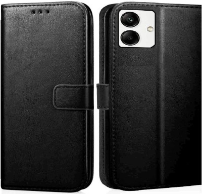 Loopee Flip Cover for Samsung Galaxy M04 Premium Leather Finish, with Card Pockets, Wallet Stand(Black, Dual Protection, Pack of: 1)