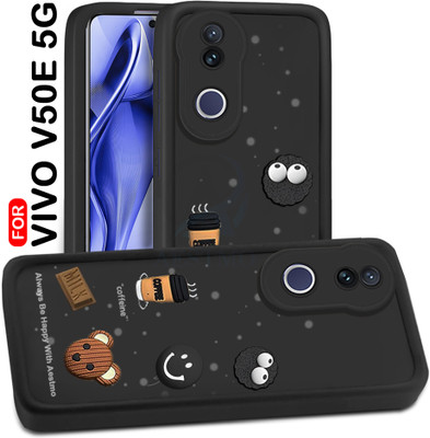 AESTMO Back Cover for Vivo V50E 5G(Black, Dual Protection, Silicon, Pack of: 1)