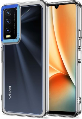 gadvik Back Cover for VIVO Y20(Blue, Transparent, Camera Bump Protector, Pack of: 1)