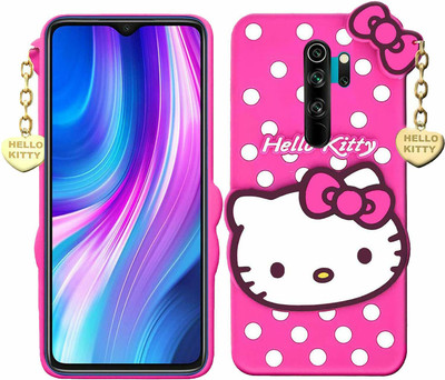 mobies Back Cover for Mi Redmi Note 8 Pro Hello Kitty 3D Cute Kitty Heart Pendant(Pink, 3D Case, Silicon, Pack of: 1)