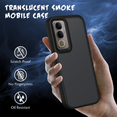 V-TAN Back Cover for vivo Y300 5G(Black, Silicon, Pack of: 1)