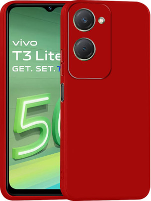 Casotec Back Cover for Vivo T3 Lite 5G, Vivo Y18 4G(Red, Silicon, Pack of: 1)