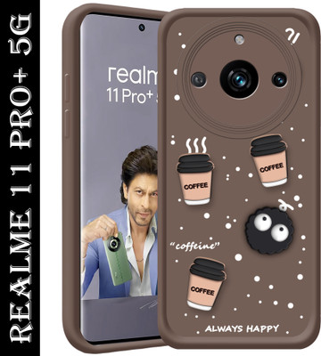 SMARTPOCKET Back Cover for Realme 11 Pro Plus 5G(Brown, 3D Case, Pack of: 1)