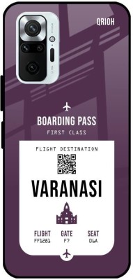 QRIOH Varanasi City Glass Back Cover for Redmi Note 10 Pro Max(Purple, Grip Case, Pack of: 1)