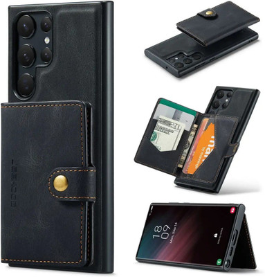 SCALEBEE Back Cover for Samsung Galaxy S23 Ultra Premium Leather Case with Card Holder Cash(Black, Card Holder, Pack of: 1)