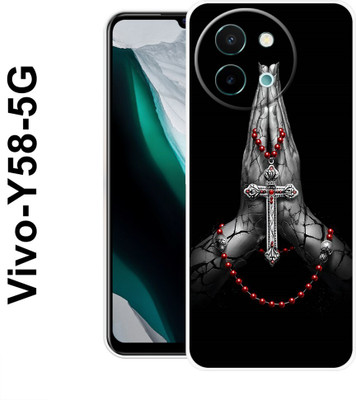 MOBIFLY Back Cover for Vivo Y58 5G, Cross, Jesus, Hand, God, 471(Grey, Flexible, Pack of: 1)
