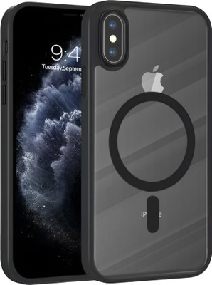 gadvik Back Cover for Apple iPhone XS Max(Black, Transparent, Charging Case, Pack of: 1)