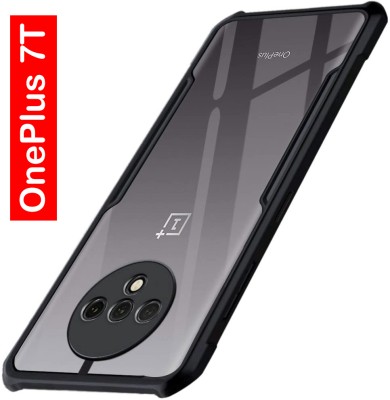 Mobile Case Cover Back Cover for OnePlus 7T High Quality Back Cover(Black, Transparent, Camera Bump Protector, Pack of: 1)