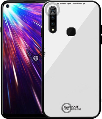 Kreatick Back Cover for VIVO-Z1 PRO, Luxurious 9H Toughened Glass Back Case Shockproof TPU Bumper(White, Dual Protection, Pack of: 1)