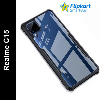 Flipkart SmartBuy Back Cover for Realme C15(Transparent, Black, Pack of: 1)