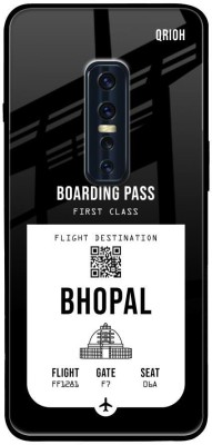QRIOH Bhopal City Glass Back Cover for Vivo V17 Pro(Black, Grip Case, Pack of: 1)