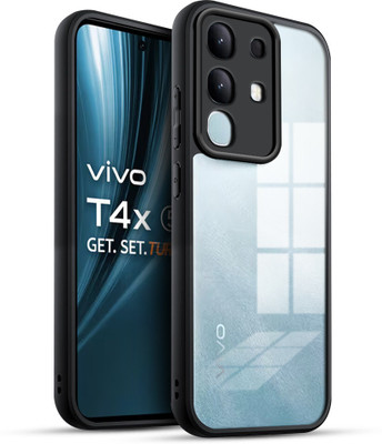 Micvir Back Cover for Vivo T4X 5G(Transparent, Black, Shock Proof, Pack of: 1)