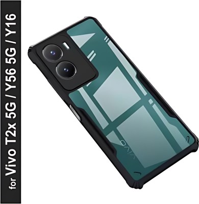 Sciforce Back Cover for Vivo y16, Hybrid Hard Transparent Back TPU Bumper(Black, Transparent, Silicon, Pack of: 1)