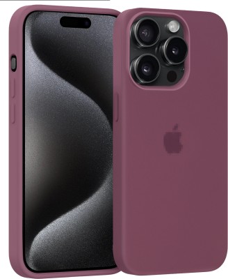 Qcase Back Cover for Apple iPhone 15 Pro Max Liquid Silicone(Purple, Microfiber Lining, Pack of: 1)