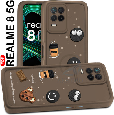 AESTMO Back Cover for Realme 8 5G(Brown, Dual Protection, Silicon, Pack of: 1)