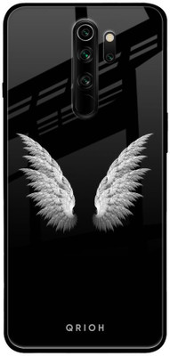 QRIOH Glass Back Cover for Mi Redmi Note 8 Pro(Multicolor, Grip Case, Pack of: 1)