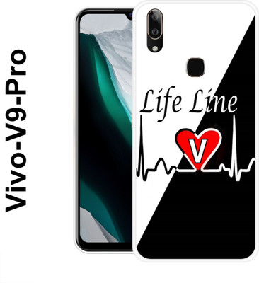MOBIFLY Back Cover for Vivo V9 Pro, V, Life, Line, Alphabet, Latter, 463(Black, Flexible, Pack of: 1)
