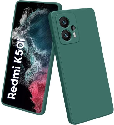 Vshop Back Cover for Redmi K50i 5G(Green, Flexible, Silicon, Pack of: 1)