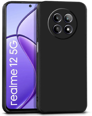 Bigil Back Cover for Realme 12 5G, Plain Candy Case with Camera Protection(Black, Flexible, Pack of: 1)