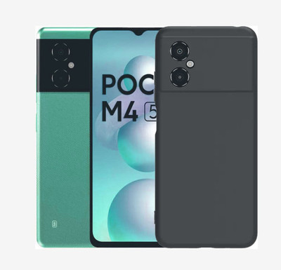 LILLIPUT Back Cover for Poco M4 5G(Black, Silicon)