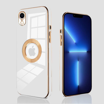 mobies Back Cover for Apple iPhone XR(White, Gold, Camera Bump Protector, Silicon)