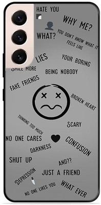 FAZAKA Back Cover for SAMSUNG Galaxy S21 FE On Glossy Metal Phone Cover | WHY ME(Multicolor, Dual Protection, Pack of: 1)