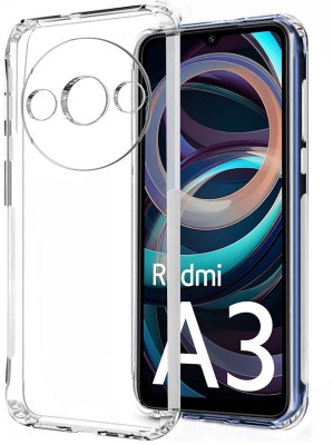 VAPRIF Back Cover for MI A3, Redmi A3, Poco C61 Camera Protection, Anti-Dust Plug, Slim Shockproof(Transparent, Flexible, Silicon, Pack of: 1)