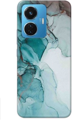 NDCOM Back Cover for iQOO Z6 44W Blue Green Marble Printed(Multicolor, Hard Case, Pack of: 1)