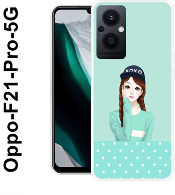COVERJET Back Cover for OPPO F21 Pro 5G, Anime, Cute, Lovely, Girl ,020(Blue, Flexible, Pack of: 1)